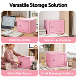 UL-Tech 6.5L Small Safe Box with Key Lock for Cash Mini Home Security Safe Pink - Extra Image