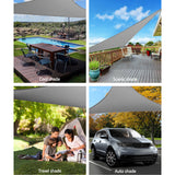 Instahut Shade Sail 3x3x4.3m Triangle 280GSM 98% Grey Shade Cloth - Top-Down View