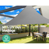 Instahut Shade Sail 3x3x4.3m Triangle 280GSM 98% Grey Shade Cloth - Rear View