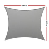 Instahut Premium 280gsm Rectangle Shade Sail Canopy - 3x4m Grey