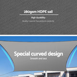 Instahut Premium 280gsm Rectangle Shade Sail Canopy - 3x4m Grey