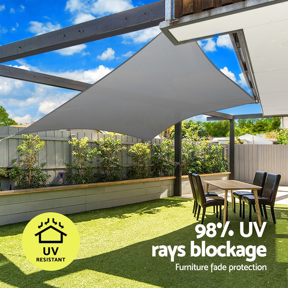 Instahut Premium 280gsm Rectangle Shade Sail Canopy - 3x4m Grey