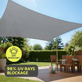 Instahut Sun Shade Sail Shadecloth Canopy Rectangle 280gsm 4x6m - 45-Degree Angle