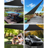 Instahut Shade Sail 5x5x5m Triangle 280GSM 98% Black Shade Cloth - Top-Down View