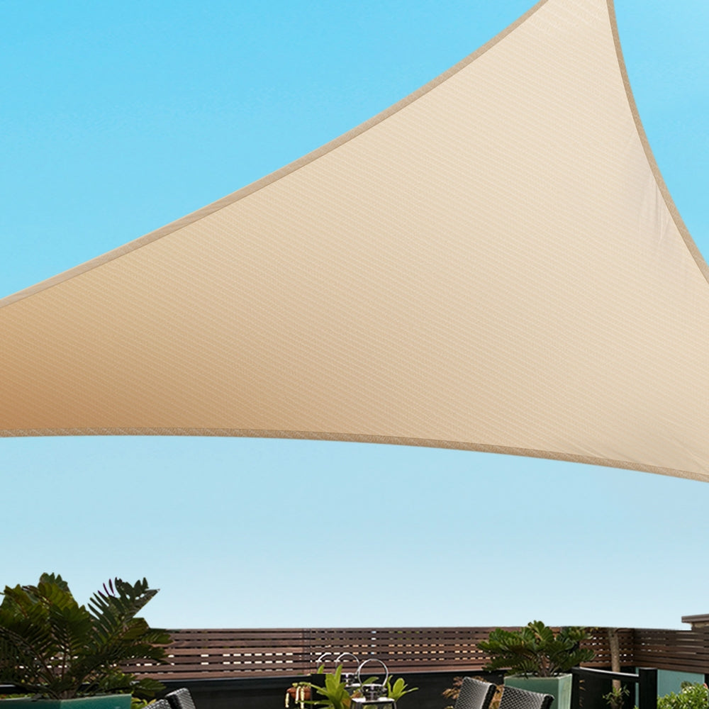 Instahut Commercial Grade Triangle Shade Sail Canopy 3.6m x 3.6m x 3.6m - UV Blocker and Weather Resistant