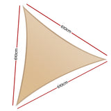 Instahut Commercial Grade Triangle Shade Sail - 6.1m Sun Canopy in Sand Beige - Front View