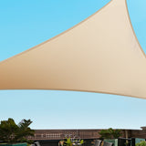 Instahut Commercial Grade Triangle Shade Sail - 6.1m Sun Canopy in Sand Beige - Rear View