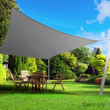 Instahut Shade Sail 3x5m Rectangle 280GSM 98% Grey Shade Cloth - Close-Up Angle