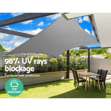 Instahut Shade Sail 4x5m Rectangle 280GSM 98% Grey Shade Cloth - Rear View