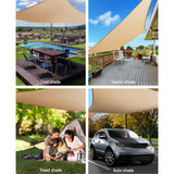 Instahut Shade Sail 6x6m Rectangle 185GSM 95% Sand Shade Cloth - Top-Down View