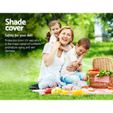 Instahut Shade Sail 6x6m Rectangle 185GSM 95% Sand Shade Cloth - Rear View