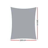 Instahut Waterproof Shade Sail Shade cloth 220GSM Canopy 3x5m - Front View
