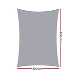 Instahut Waterproof Shade Sail Shade cloth Canopy 220GSM 3x8m - Front View