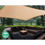 Instahut Waterproof Shade Sail 3x6m Rectangle Sand 95% Shade Cloth - 45-Degree Angle