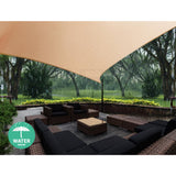 Instahut Waterproof Shade Sail 5x5x5m Rectangle Sand 95% Shade Cloth - 45-Degree Angle