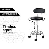 Artiss 2x Salon Stool Swivel Chair Backrest Black - Top-Down View