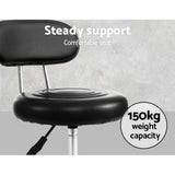 Artiss 2x Salon Stool Swivel Chair Backrest Black - 45-Degree Angle