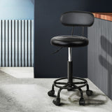 Artiss Salon Stool Swivel Chair Backrest - Low Angle