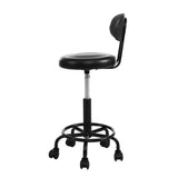 Artiss 2x Salon Stool Swivel Chair Backrest - Side View