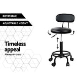 Artiss 2x Salon Stool Swivel Chair Backrest - Top-Down View
