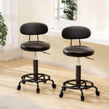 Artiss 2x Salon Stool Swivel Chair Backrest - Close-Up Angle