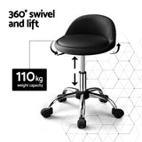 Artiss Salon Stool Swivel Chair Backrest Chairs - Top-Down View