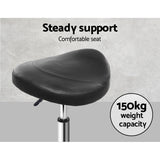 Artiss 2x Salon Stool Saddle Swivel Chair Black - 45-Degree Angle