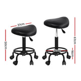Artiss Salon Stool Saddle Swivel Chair - Front View
