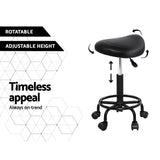 Artiss 2x Salon Stool Saddle Swivel Chair - Top-Down View