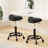Artiss 2x Salon Stool Saddle Swivel Chair - Close-Up Angle