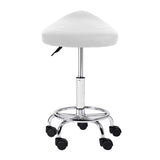 Artiss 2x Salon Stool Saddle Swivel Chair White - Top-Down View