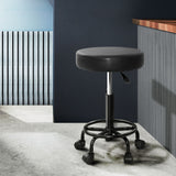 Artiss Salon Stool Round Swivel Chair - Low Angle