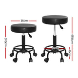 Artiss 2x Salon Stool Round Swivel Chair - Front View