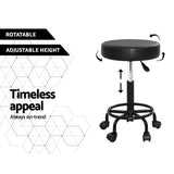 Artiss 2x Salon Stool Round Swivel Chair - Top-Down View