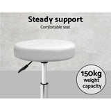 Artiss Salon Stool Round Swivel Chair White - Rear View