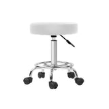 Artiss 2x Salon Stool Round Swivel Chair White - Side View