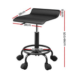 Artiss Salon Stool Square Swivel Chair Black - Front View