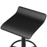 Artiss Salon Stool Square Swivel Chair Black - Side View