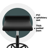 Artiss Salon Stool Square Swivel Chair Black