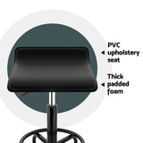 Artiss Salon Stool Square Swivel Chair Black - 45-Degree Angle