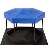 Keezi Kids Sandpit Wooden Hexagon Sand Pit with Canopy Outdoor Beach Toys 182cm - Side View