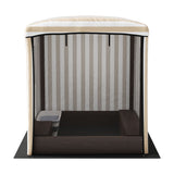 Keezi Kids Sandpit Wooden Sandbox Sand Pit with Canopy Window Water Basin 120cm - Side View