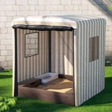 Keezi Kids Sandpit Wooden Sandbox Sand Pit with Canopy Window Water Basin 120cm - Close-Up Angle