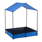 Keezi Outdoor Canopy Sandpit for Kids - 120cm Metal Sandbox with UV Protection Cover - Side View