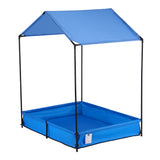 Keezi Outdoor Canopy Sandpit for Kids - 120cm Metal Sandbox with UV Protection Cover - Top-Down View