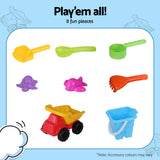 Keezi 2-in-1 Kids Sandpit Water Table Working Excavator Digger Sensory Play Toys - Rear View