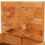 Keezi Kids Sandpit Wooden Sandbox Sand Pit with Cover Funnel Outdoor Toys 120cm - Top-Down View
