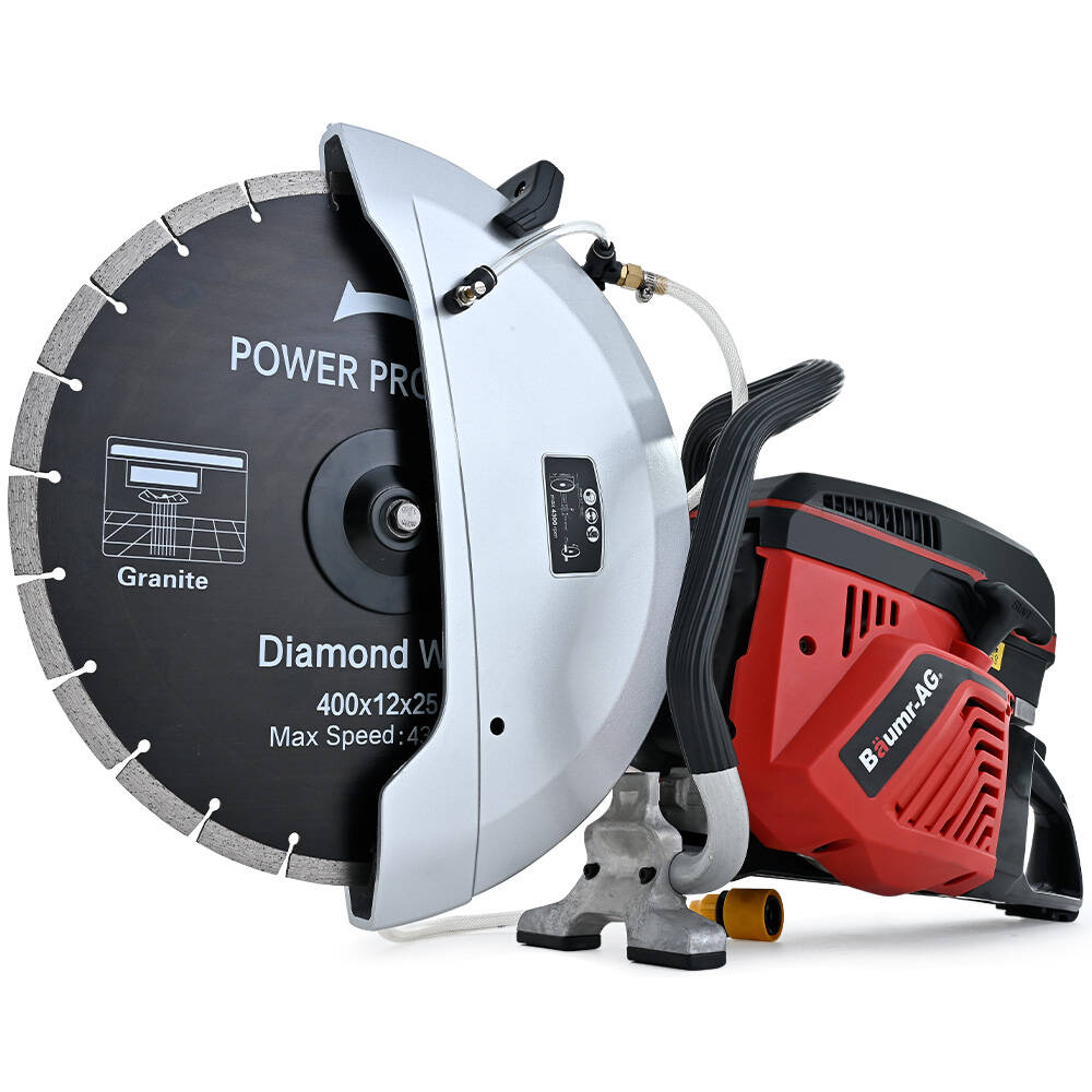 BAUMR-AG 400mm Professional Concrete Demolition Saw 94cc 2-Stroke, Wet and Dry Demo Cutting, 16' Diamond Blade, Anti-Vibration System