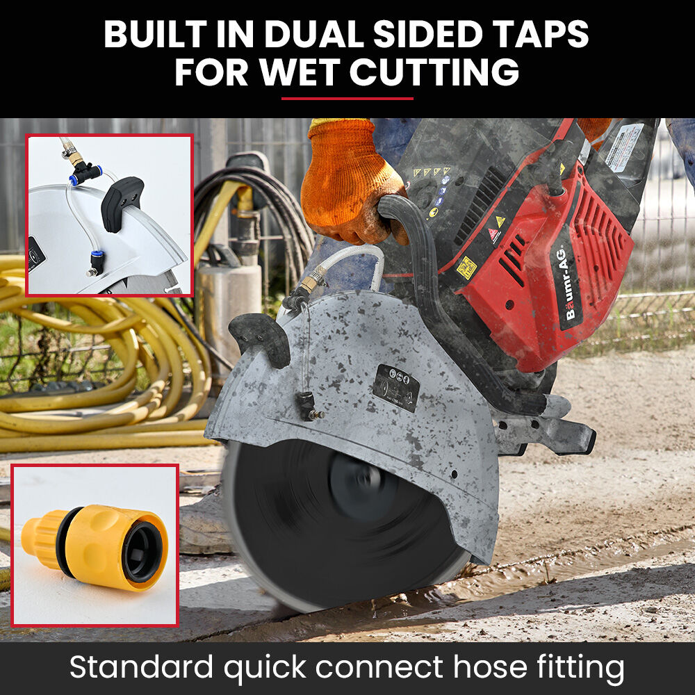 BAUMR-AG 400mm Professional Concrete Demolition Saw 94cc 2-Stroke, Wet and Dry Demo Cutting, 16' Diamond Blade, Anti-Vibration System