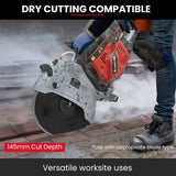 BAUMR-AG 400mm Professional Concrete Demolition Saw 94cc 2-Stroke, Wet and Dry Demo Cutting, 16' Diamond Blade, Anti-Vibration System